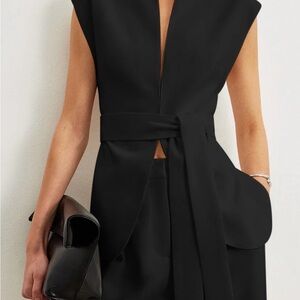 Commense Black Peplum Top